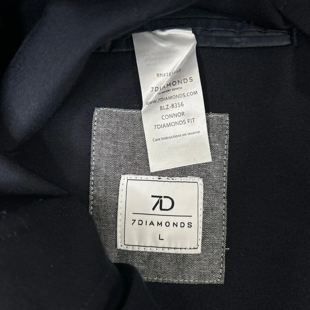 7Diamonds Men's‎ L Connor Fit Stretch Blazer Suit Jacket Navy Large